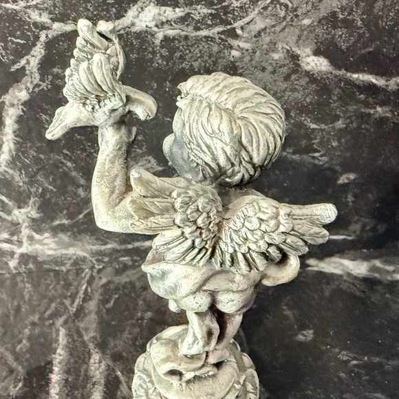 SUN Small Pewter Cherub Angel with Dove Figurine - Picture 7 of 13